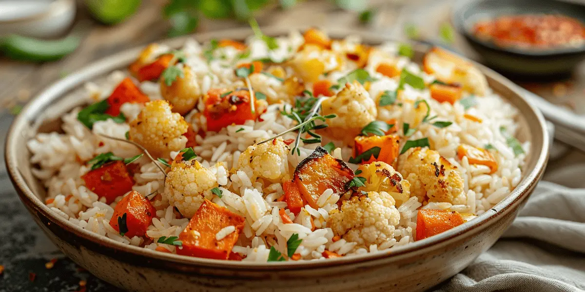ryż z pieczonymi warzywami