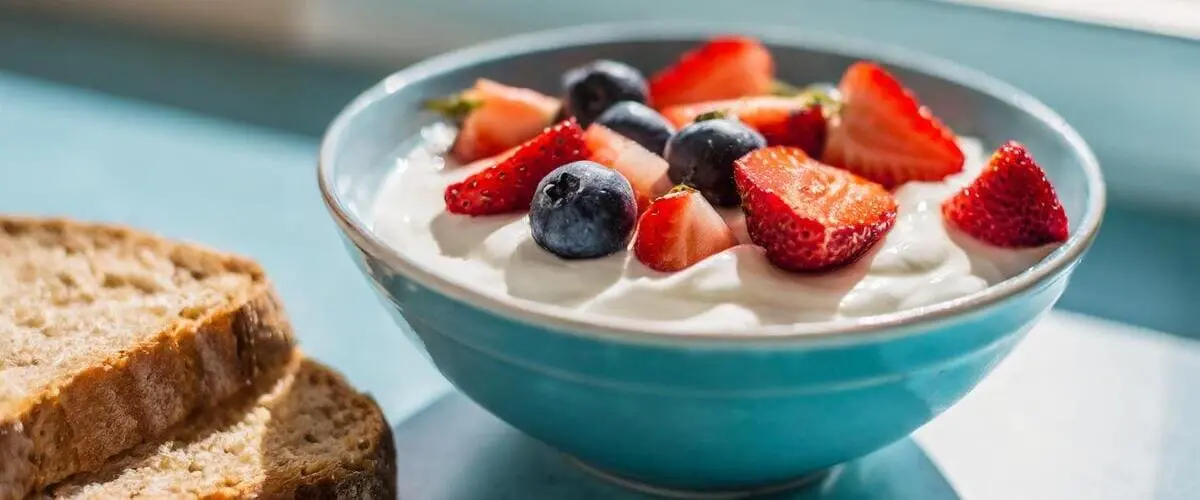 jogurt beztłuszczowy z truskawkami i borówkami