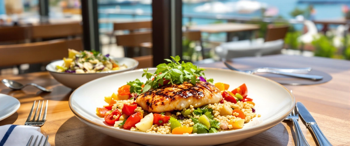 Grillowany łosoś z warzywami