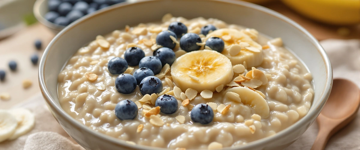 owsianka z borówkami i bananem