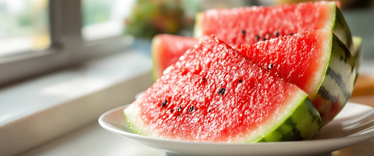 Plastry arbuza na talerzu