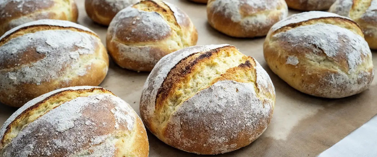 Trzy rodzaje bułek na desce