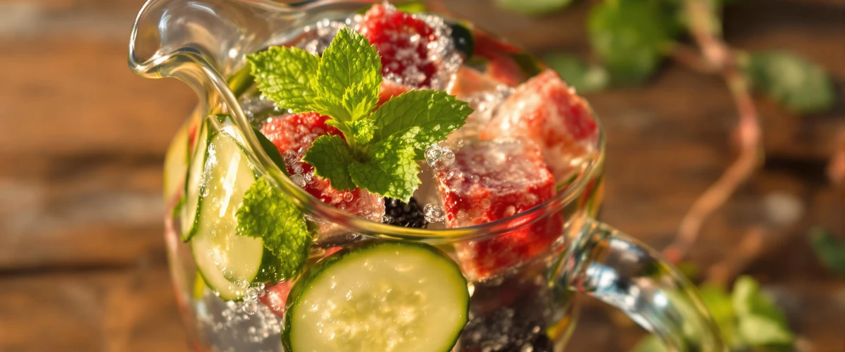 Szklanka wody mineralnej z cytryną