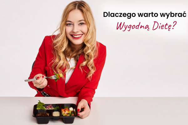 kobieta jedząca catering dietetyczny - dlaczego warto wybrać wygodną dietę