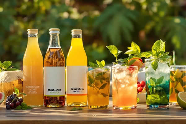 Kombucha butelki napoje naturalne