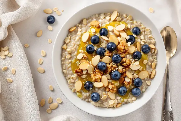 owsianka z borówkami na śniadanie
