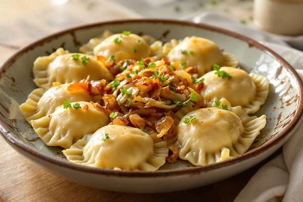 ile kalorii mają pierogi ruskie z cebulką i ziołami