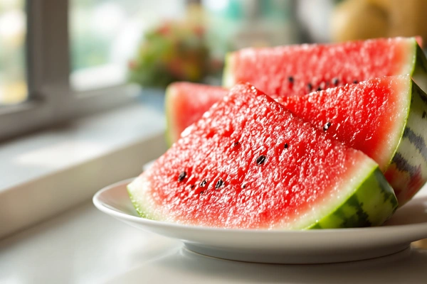 Plastry arbuza na talerzu