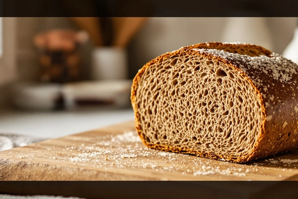 Pokrojony chleb żytni na desce