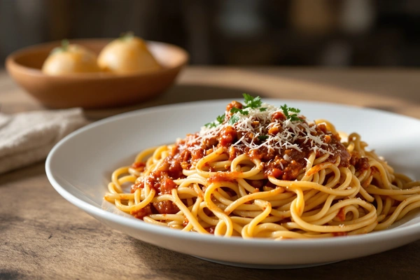 ile kalorii ma spaghetti bolognese z parmezanem