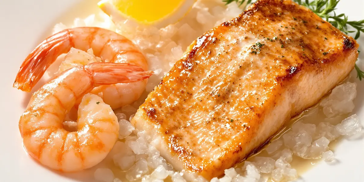 krewetki i ryby morskie