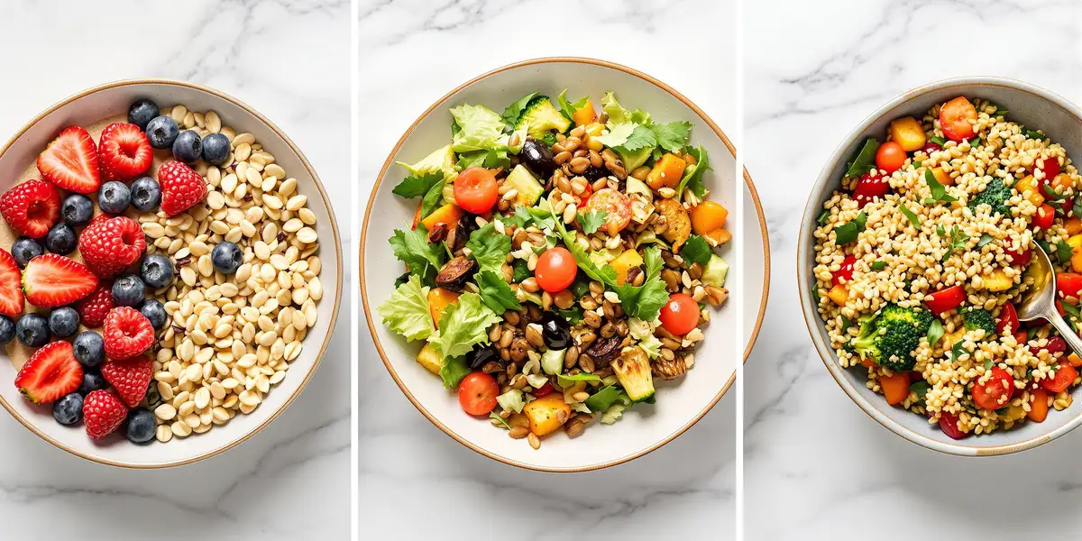 trzy potrawy z błonnikiem