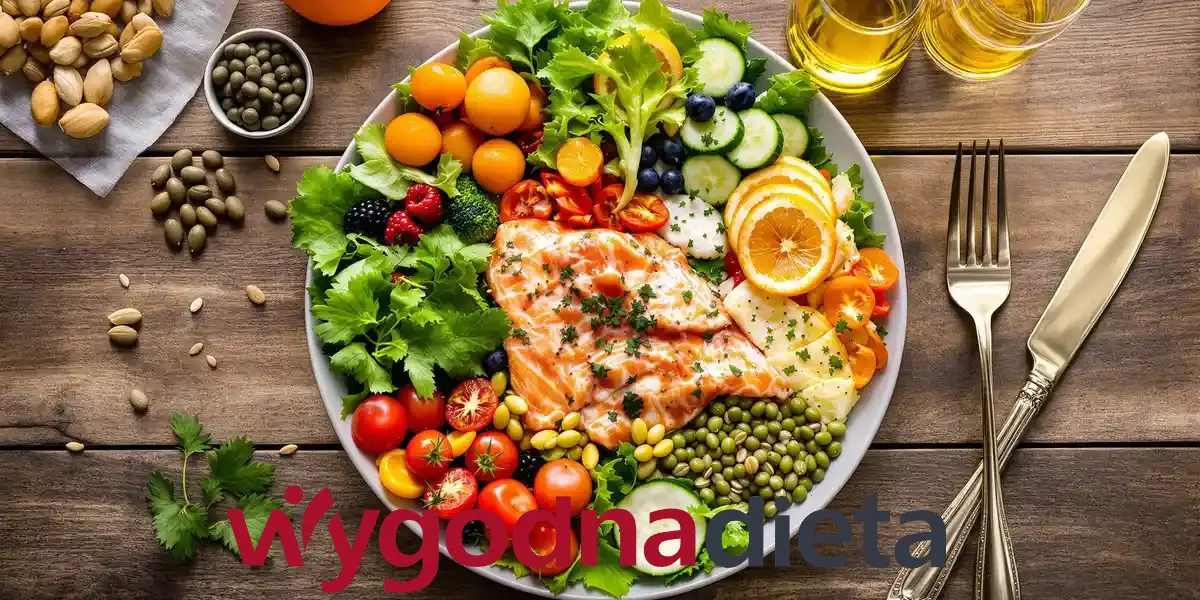 talerz produktami dobrymi na diecie przeciwzapalnej