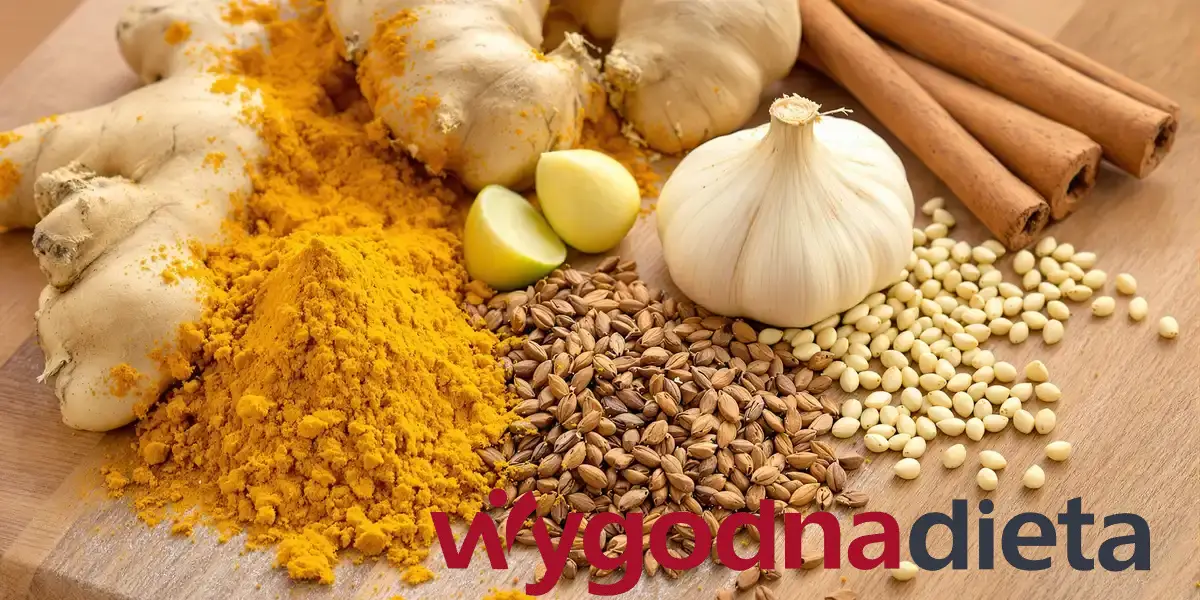 produkty antyzapalne: kurkuma, imbir i czosnek