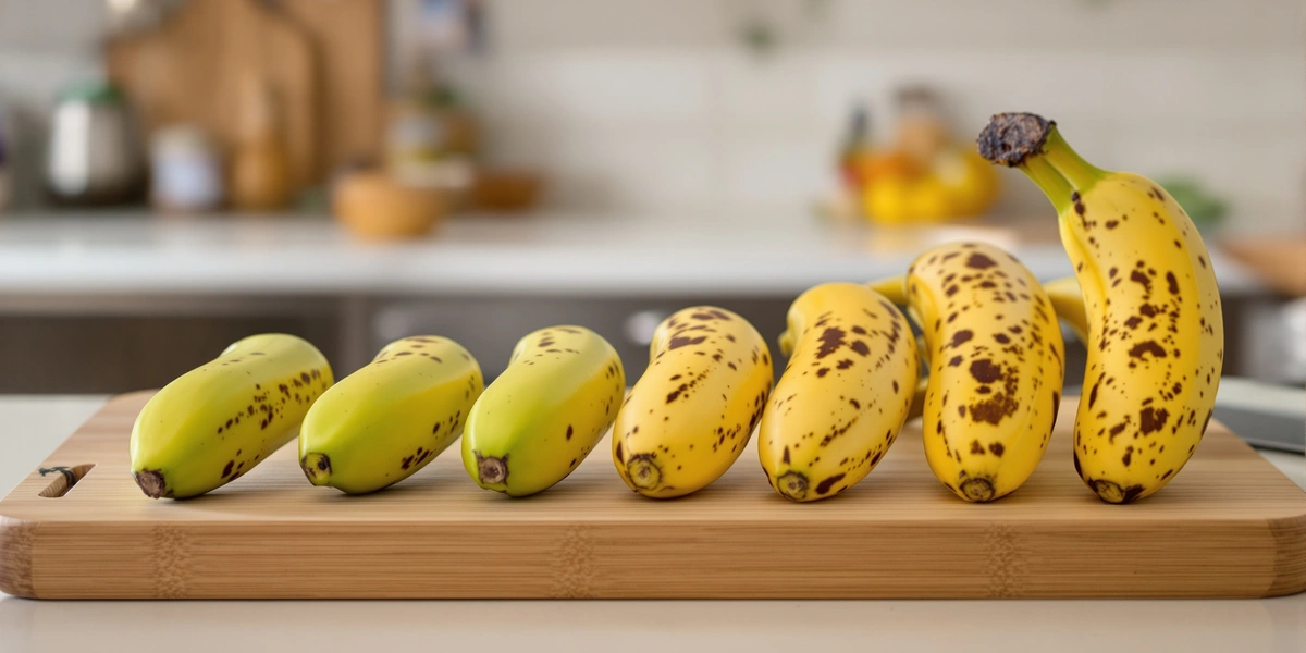 Banany w różnych stopniach dojrzałości