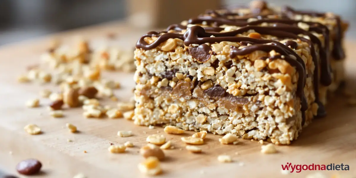 baton wysokobiałkowy z masłem orzechowym i orzechami archaidowymi