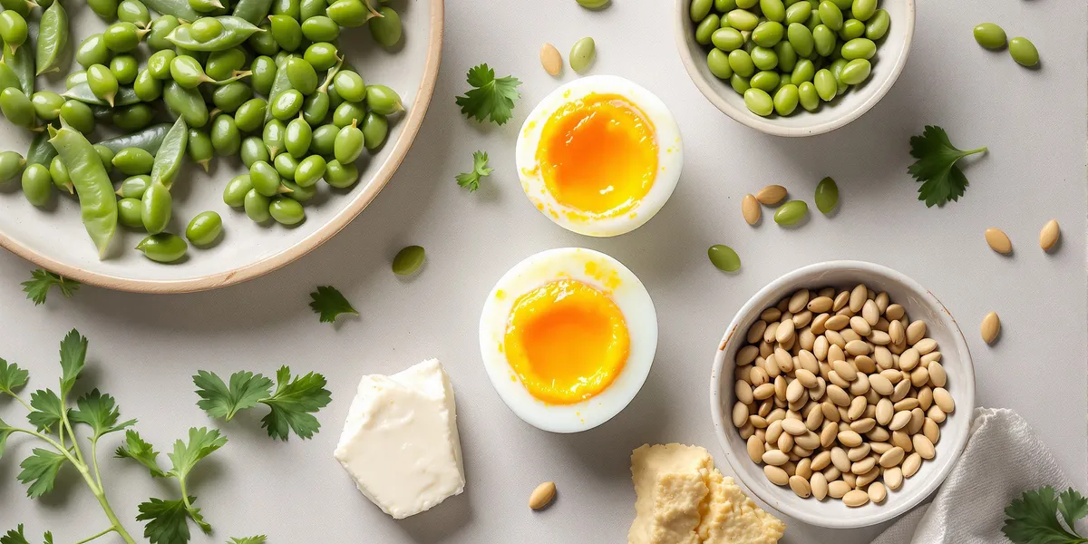 jajko ugotowane na miękko, strączki i soja