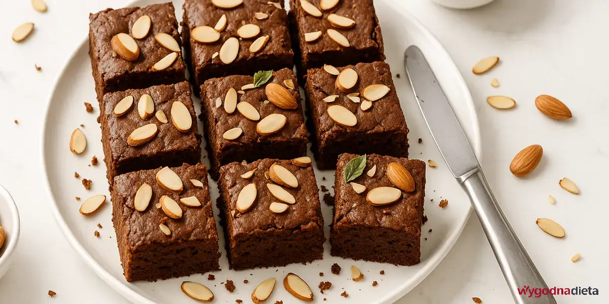brownie z migdałami i gorzką czekoladą