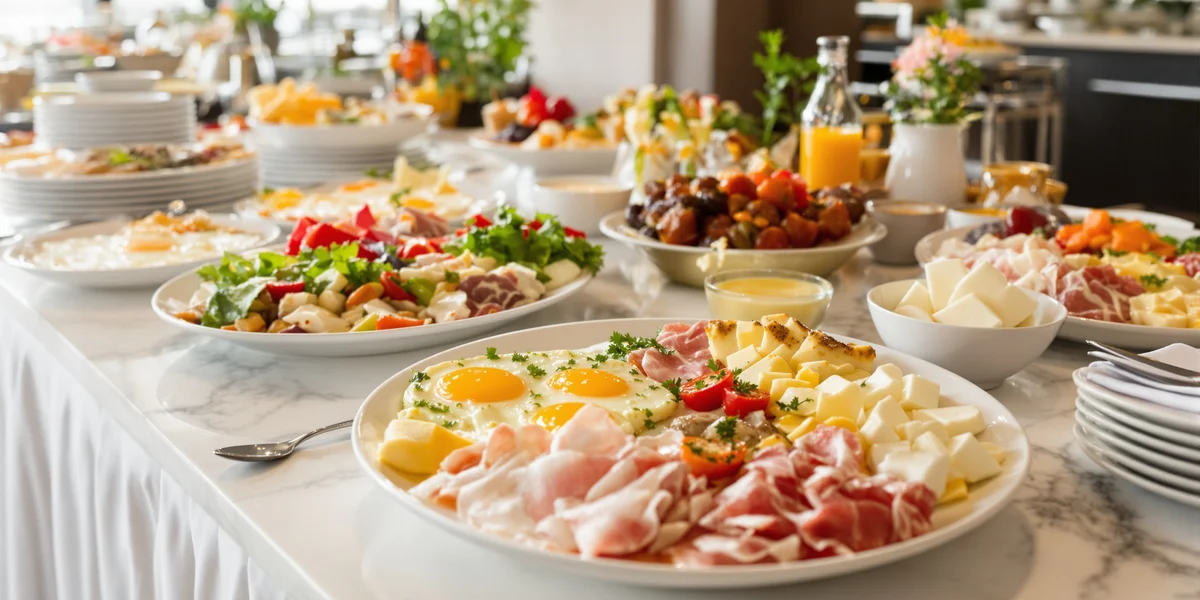 Bufet śniadaniowy stół catering
