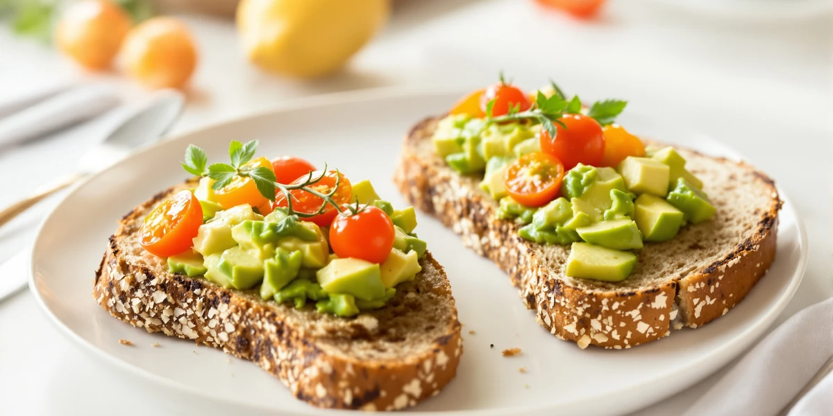 Chleb żytni z awokado i pomidorkami