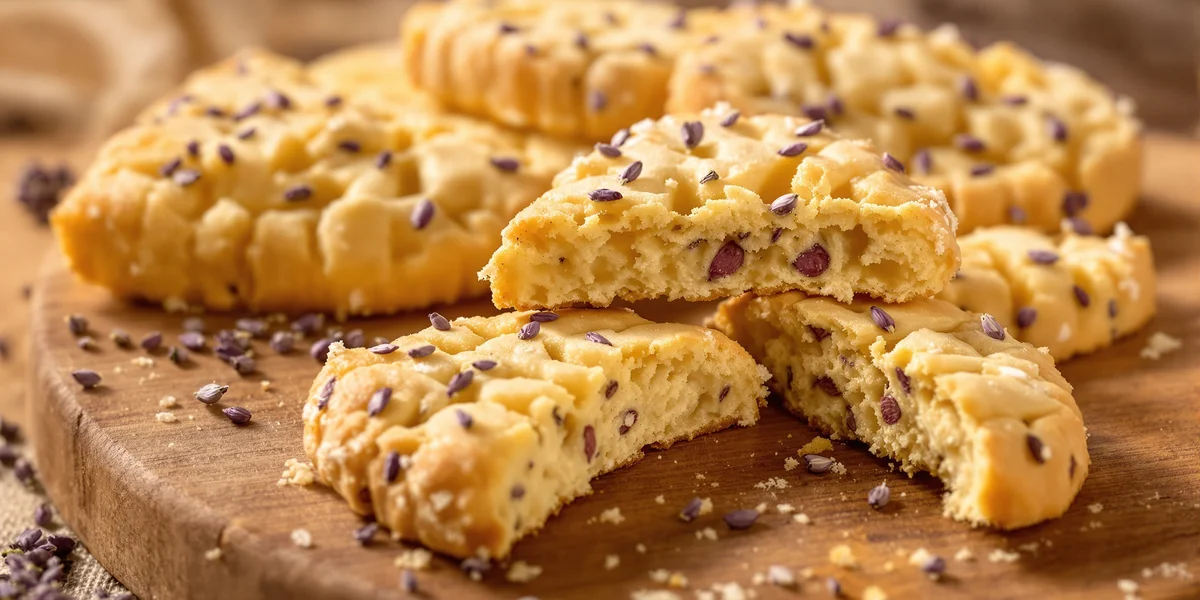 ciasteczka z suszonymi kwiatami lawendy