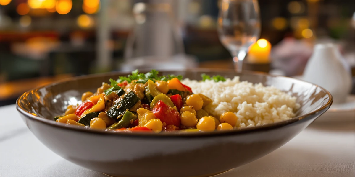 Curry warzywne z ciecierzycą i ryżem