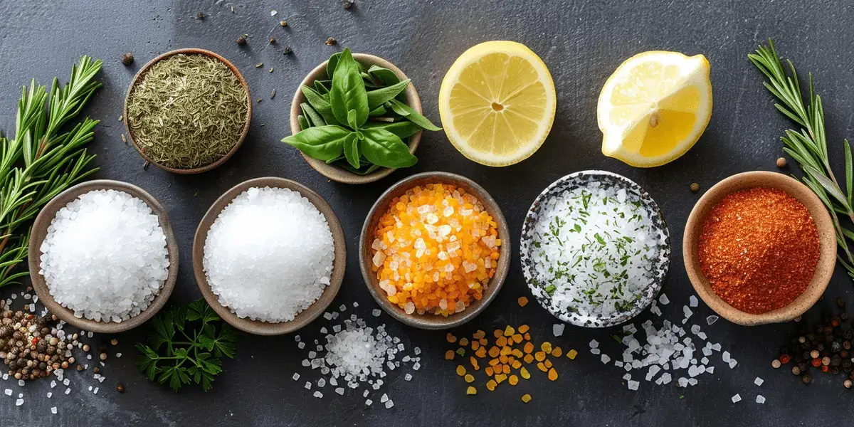 sól, cytryna i przyprawy