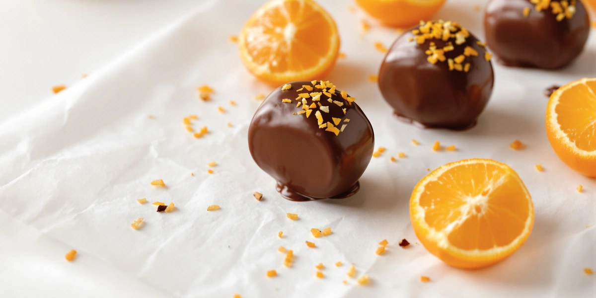 Czekoladowe pralinki z pomarańczową skórką
