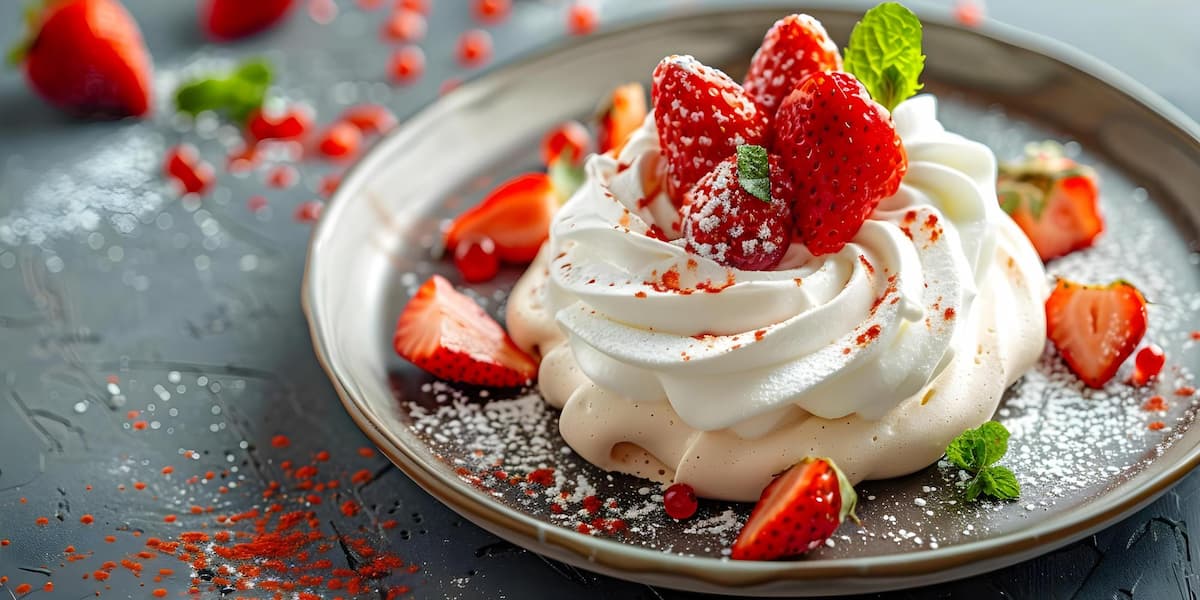 beza z mascarpone i truskawkami