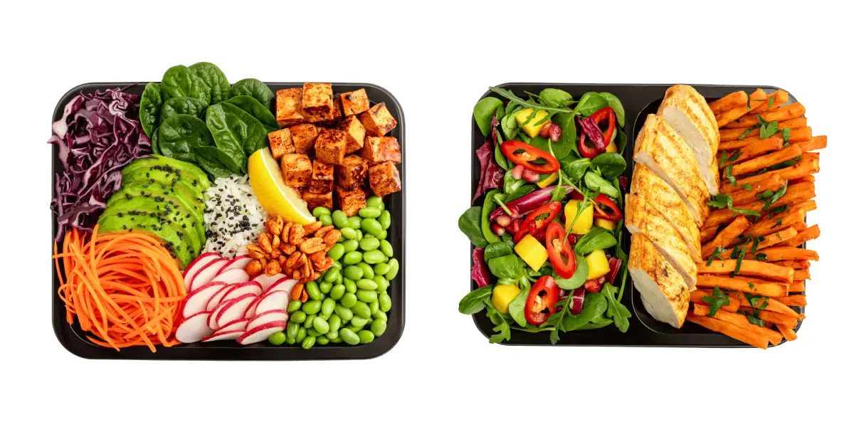 dwa dania z diey pudełkowej od WygodnaDieta