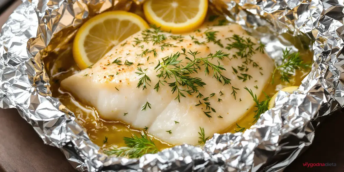 dorsz pieczony w folii z plasterkami cytryny