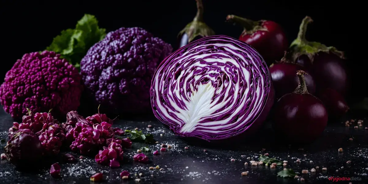 czerwona kapusta, fioletowe brokuły, buraki