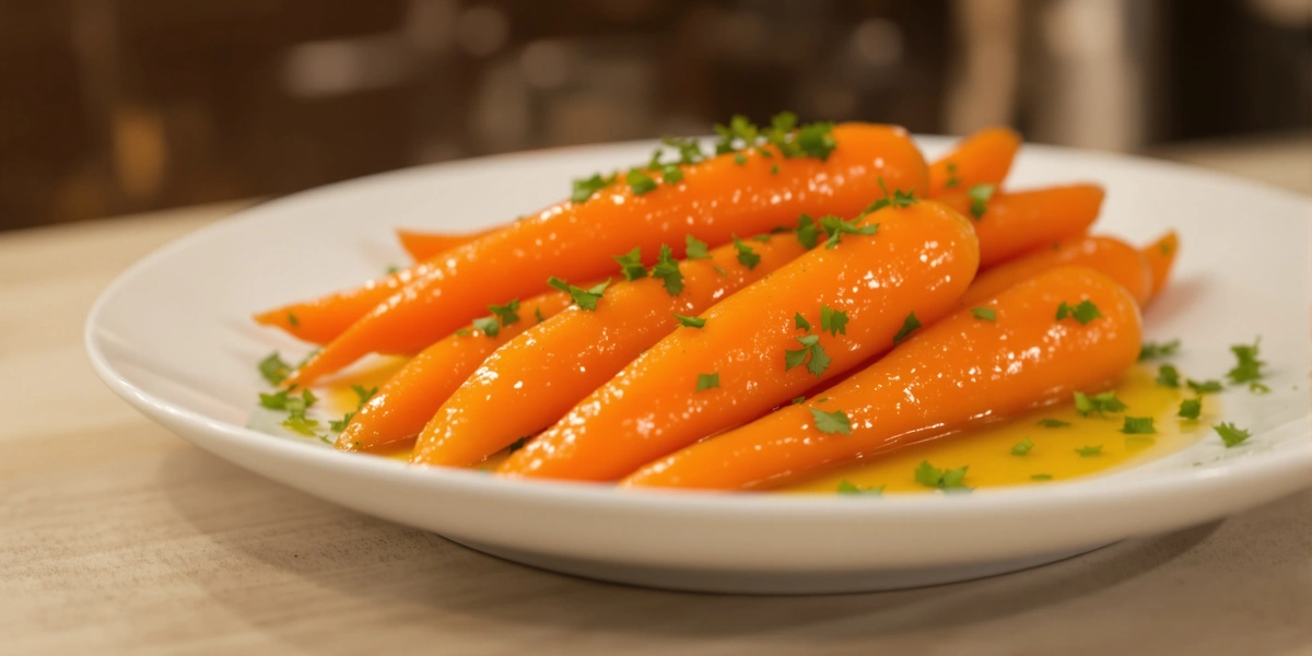 Glazurowane marchewki z natką pietruszki