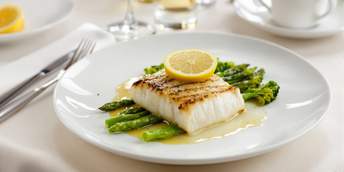 Grillowana ryba ze szparagami i cytryną