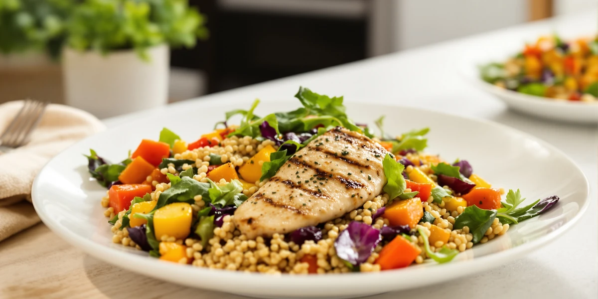 Grillowany kurczak z quinoa i warzywami