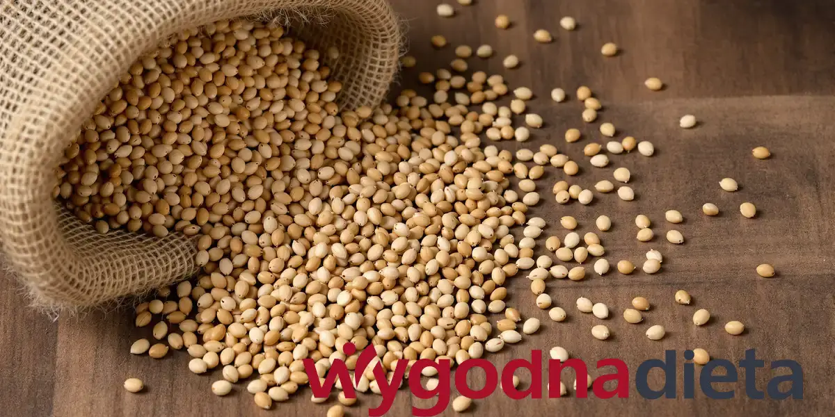 ziarna kaszy gryczanej wysypujące się z worka