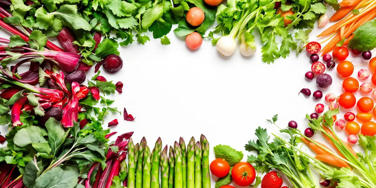 kompozycja składająca się głównie z zielonych warzyw