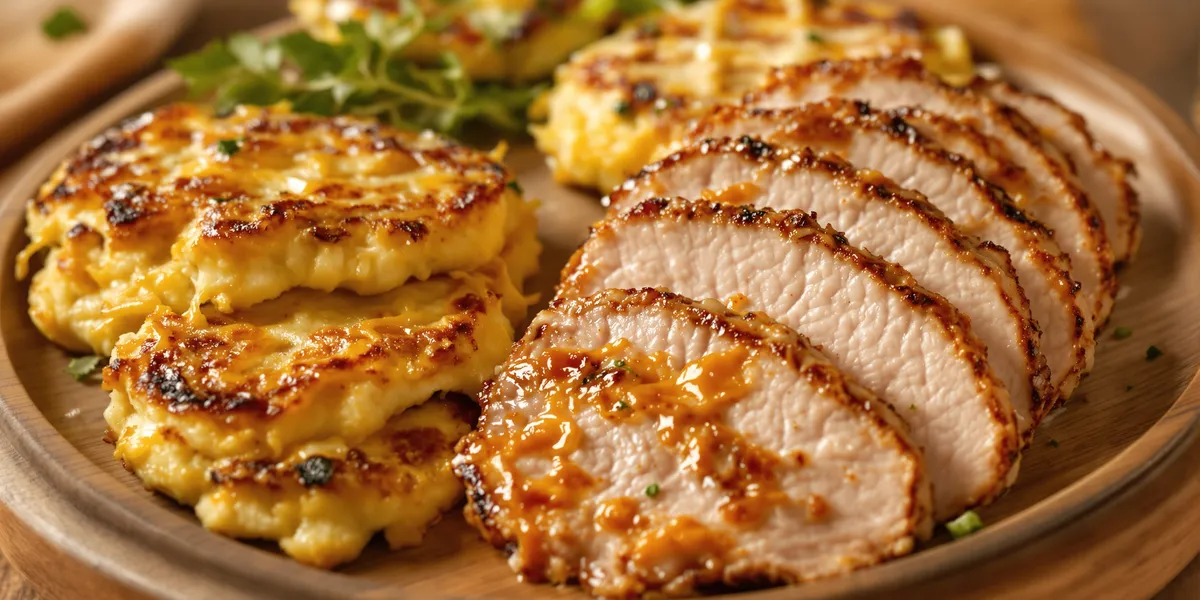 grillowany indyk i keto placuszki z cukinii i żółtego sera