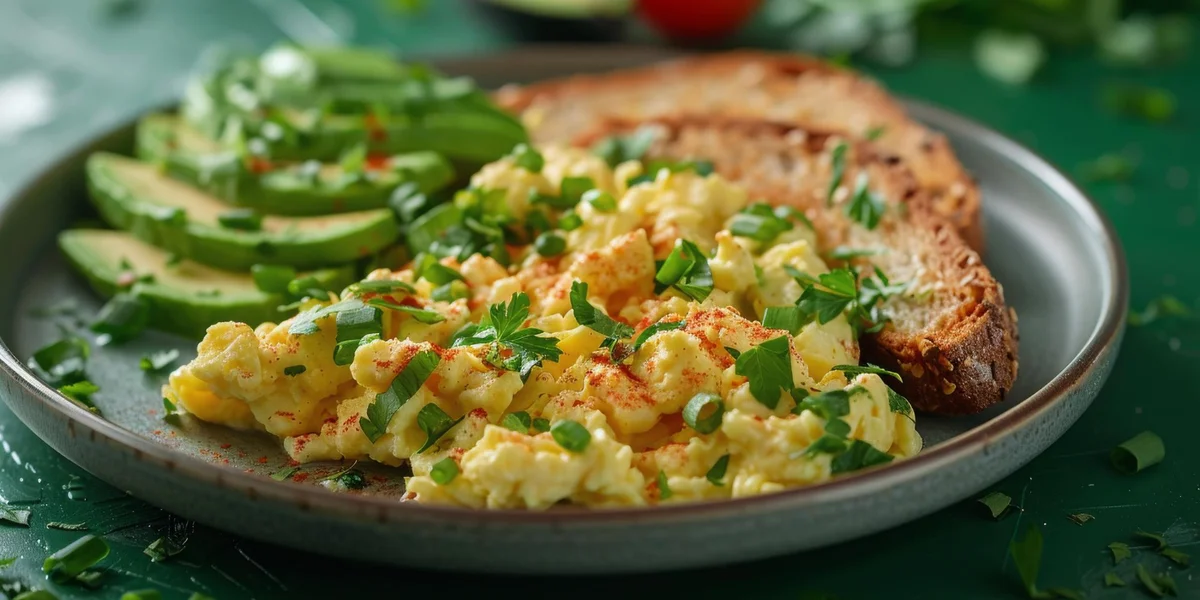 Jajecznica ze szpinakiem i orzechami