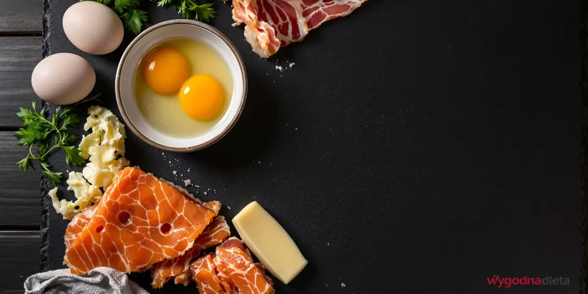 jajka, żółty ser, łosoś i bekon