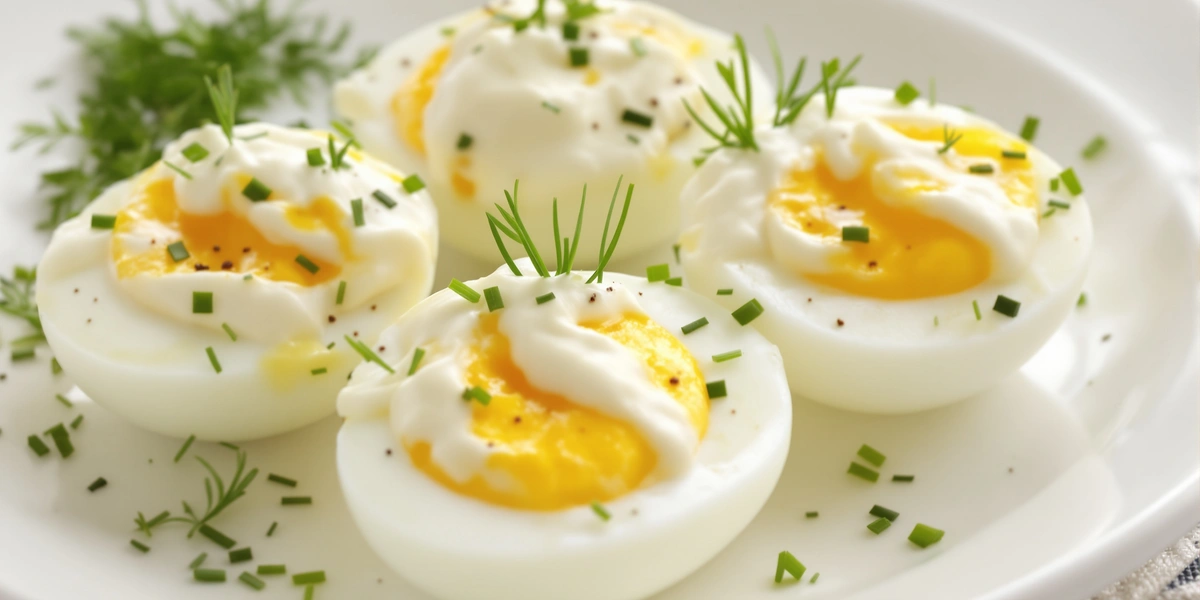 jajka na twardo z sosem jogurtowym