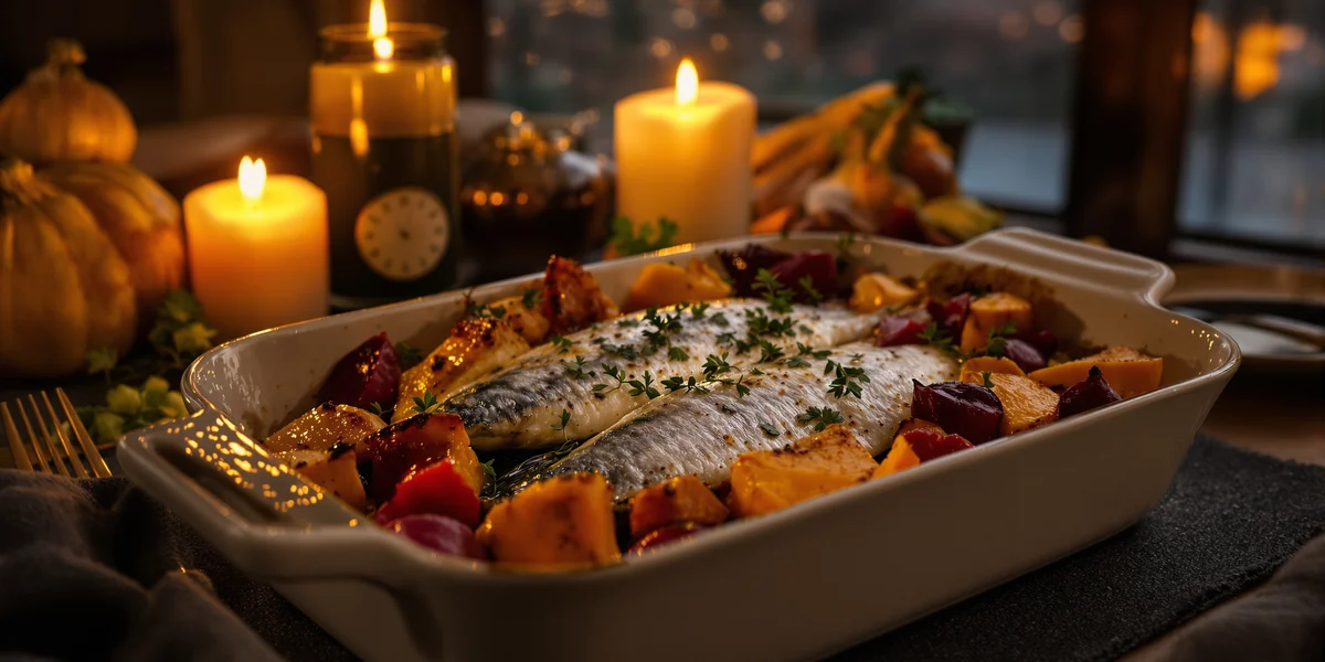 pieczona w piekarniku ryba z warzywami