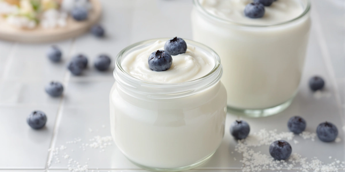 jogurt i kefir w szklanych pojemnikach