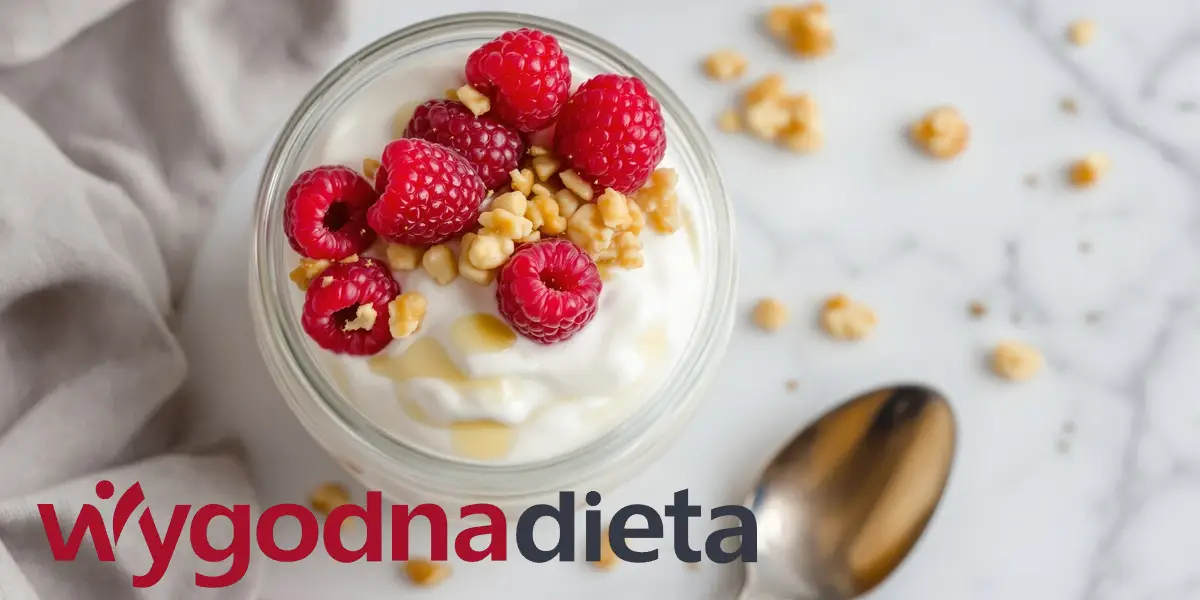jogurt naturalny z orzechami i owocami