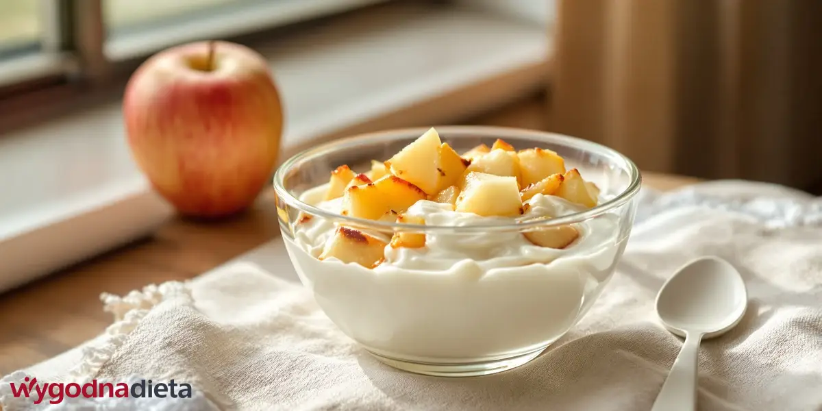 jogurt naturalny z pieczonym jabłkiem