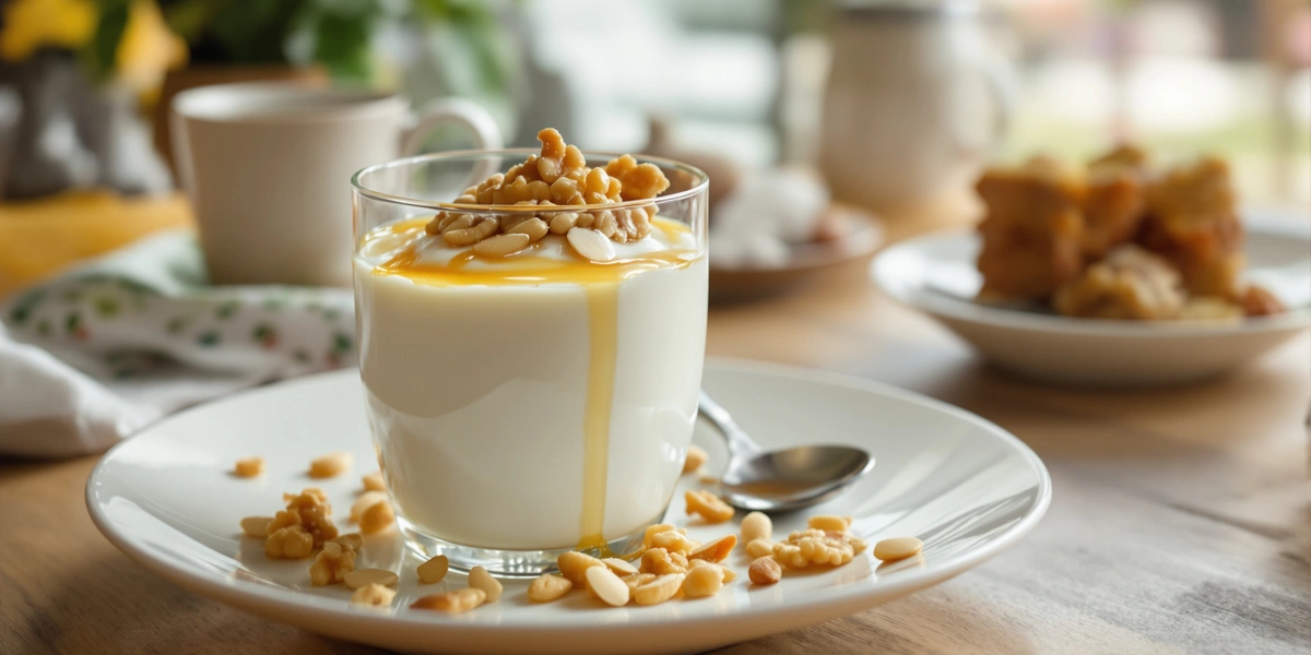 Jogurt naturalny z orzechami i miodem