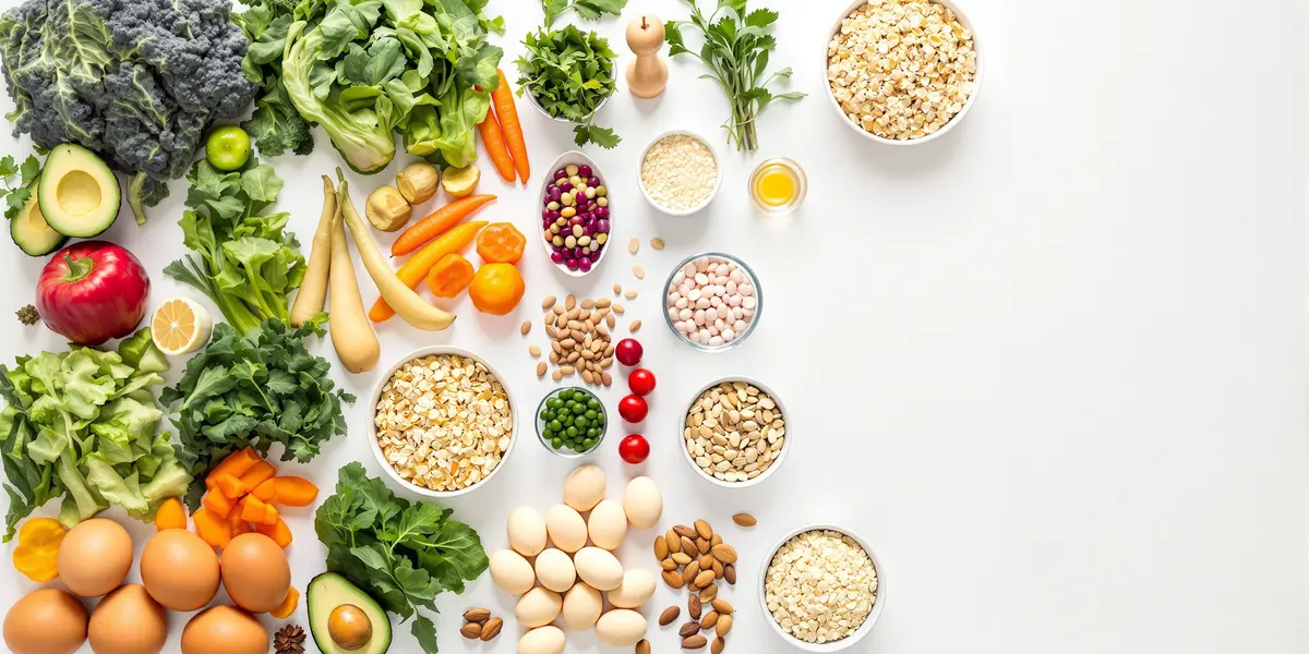 różnorodne składniki ułożone w kuchni