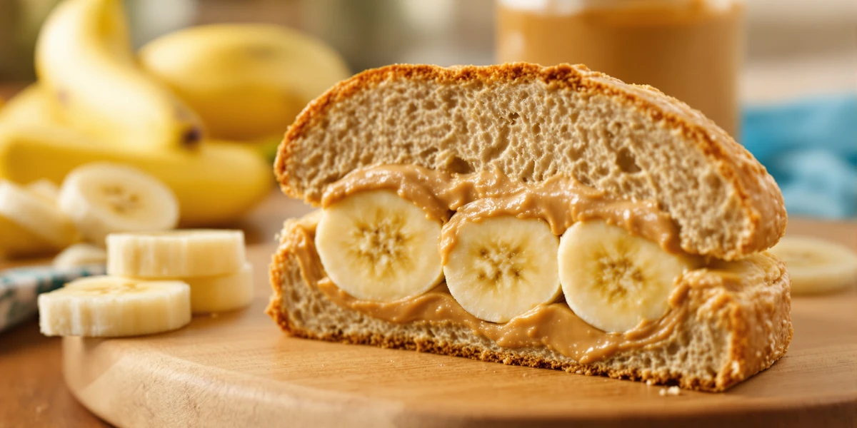 kanapki z masłem orzechowym i bananem