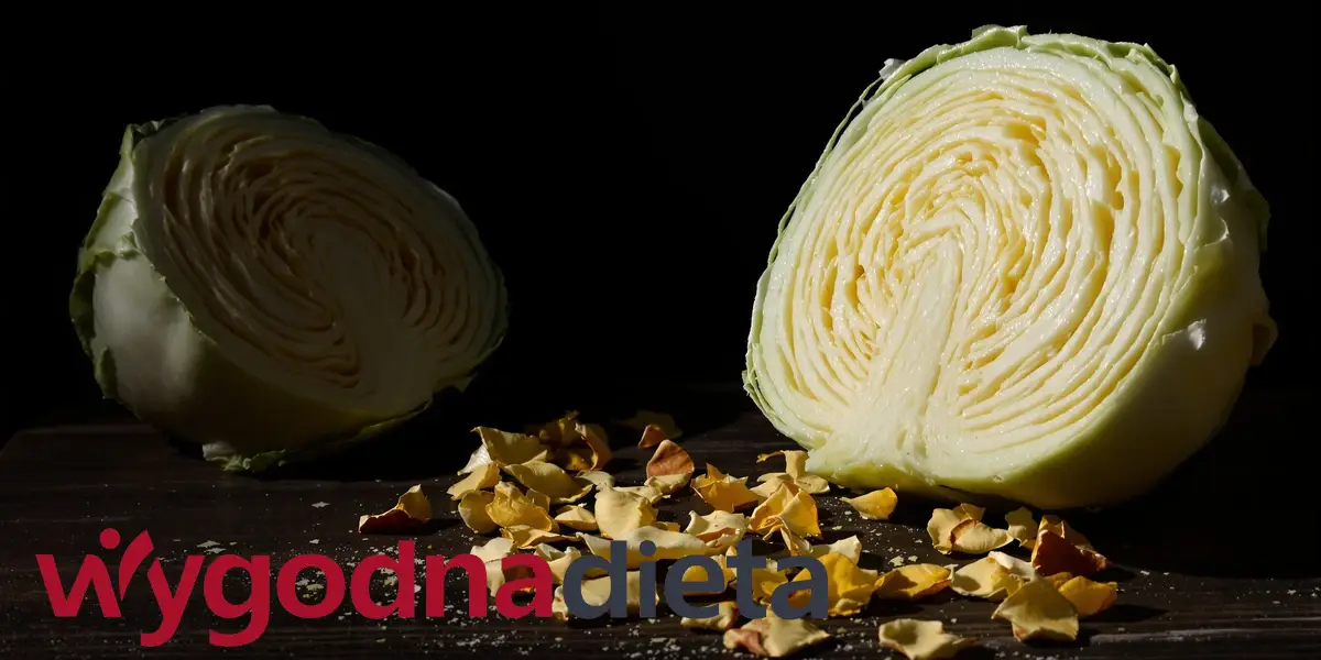 przekrojona główka białej kapusty