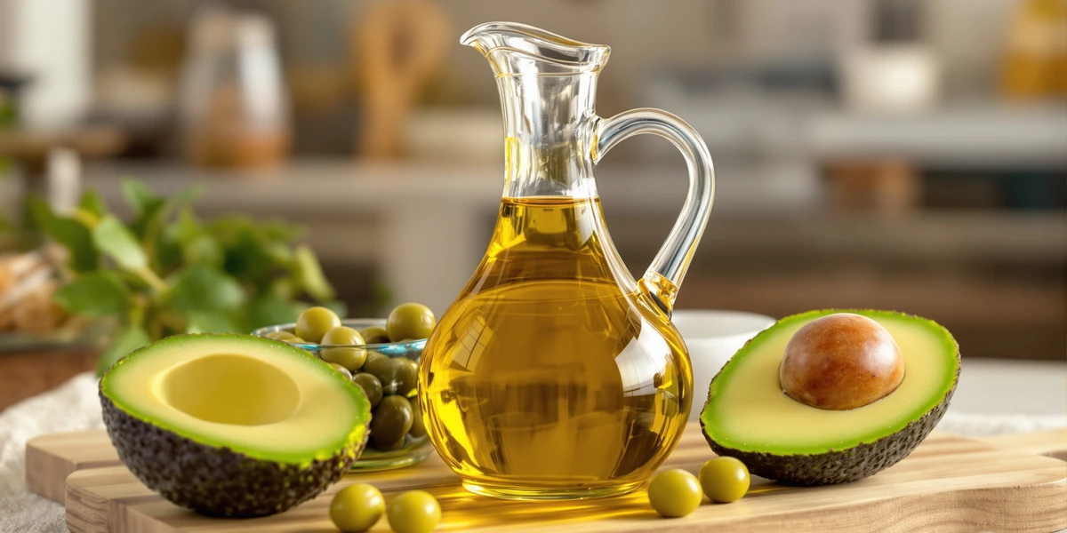 Karafka z olejem i awokado